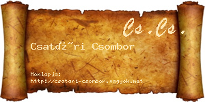 Csatári Csombor névjegykártya